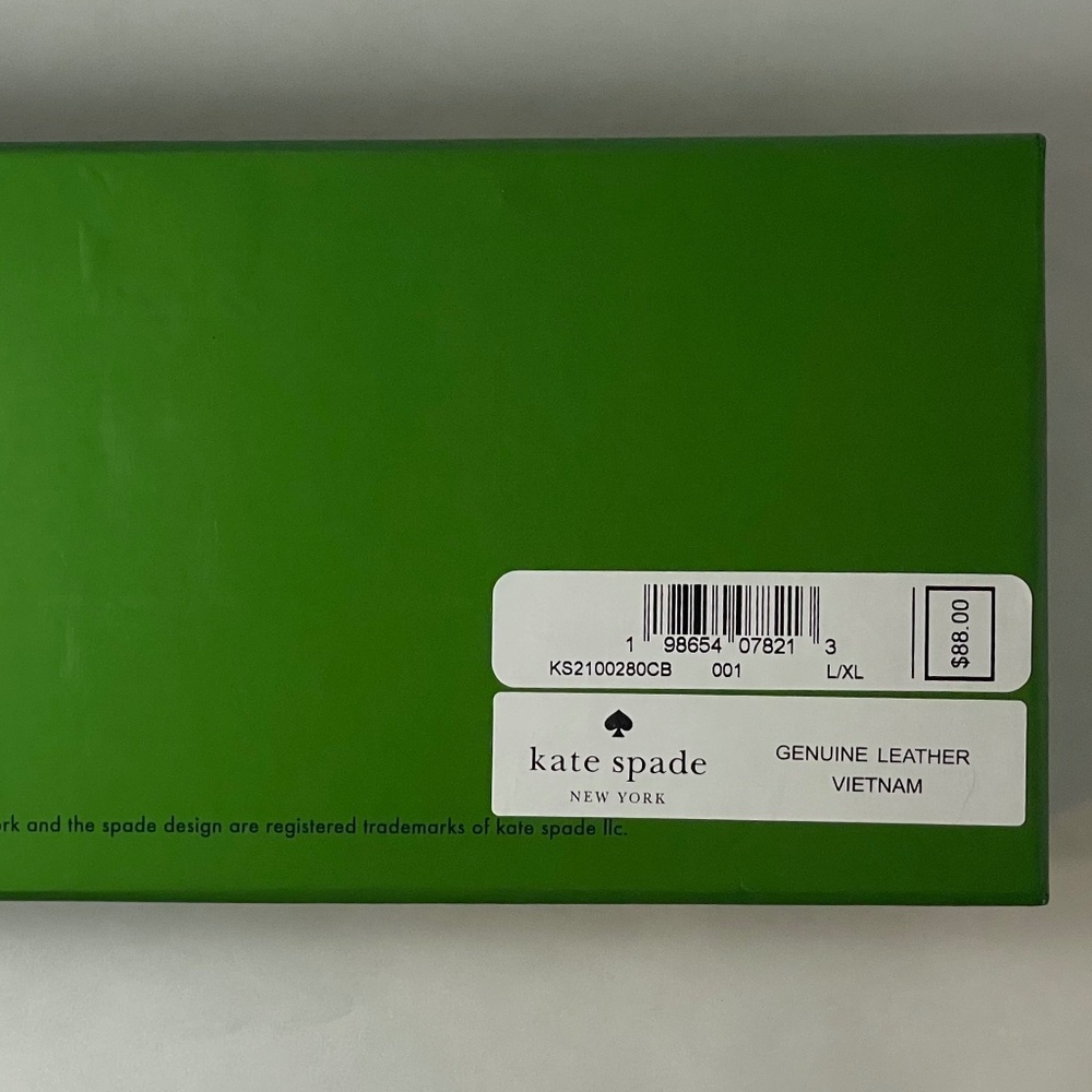 Kate Spade Crystal Logo Black Genuine Leather Belt L/XL New in Box NIB - Picture 4 of 5